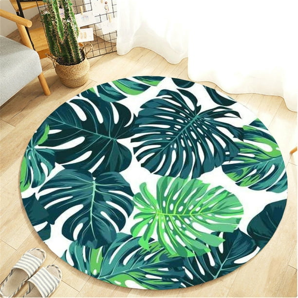 LB Tropical Cannabis Leaf Area Rug Crystal Velvet Carpets Home Room Non-Slip Mat 
